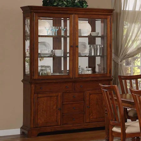 Casual China Cabinet with Glass Doors